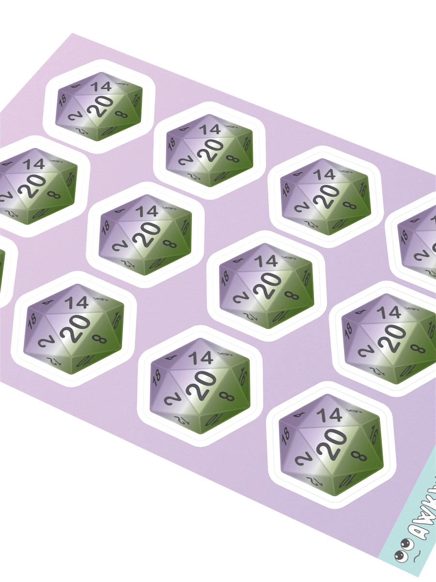 Gendequeer Pride D20 Sticker Sheet product image (2)