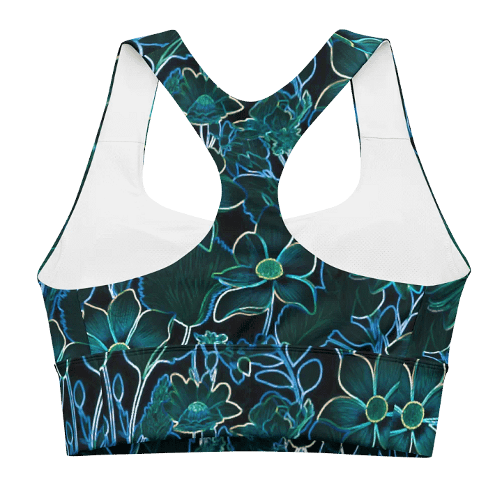 Trippy Floral Teal/All-Over Print Longline Sports Bra by Sublicolor product image (2)