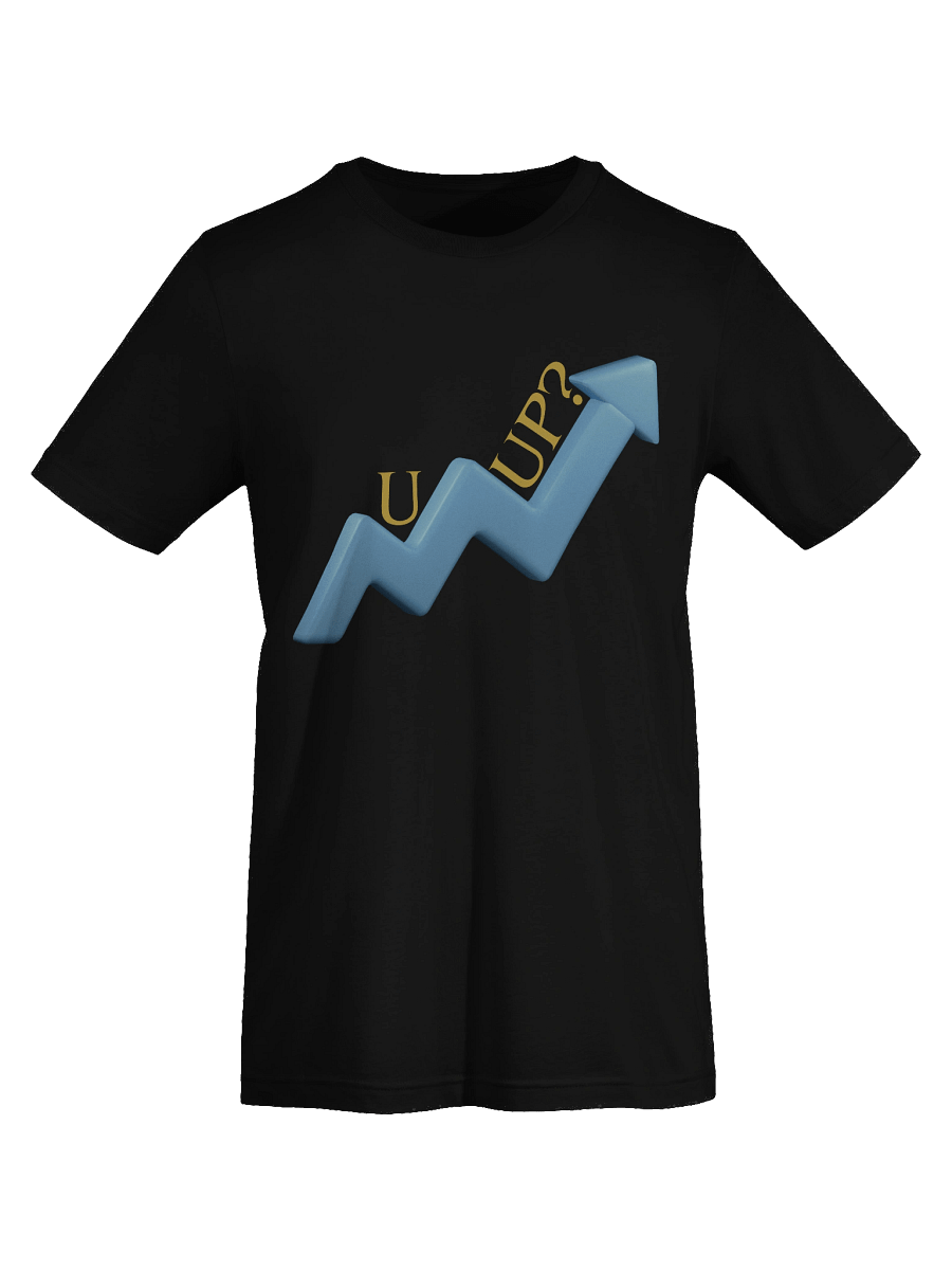 "U Up" Blue Upward Questioning Arrow Graphic T-Shirt product image (68)