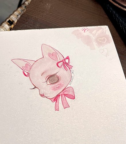 Markers and colored pencils practice 🎀🎀 And a bit of white chalk for blending 💘

#coquetteart #cuteart #markers #coloredpenci...