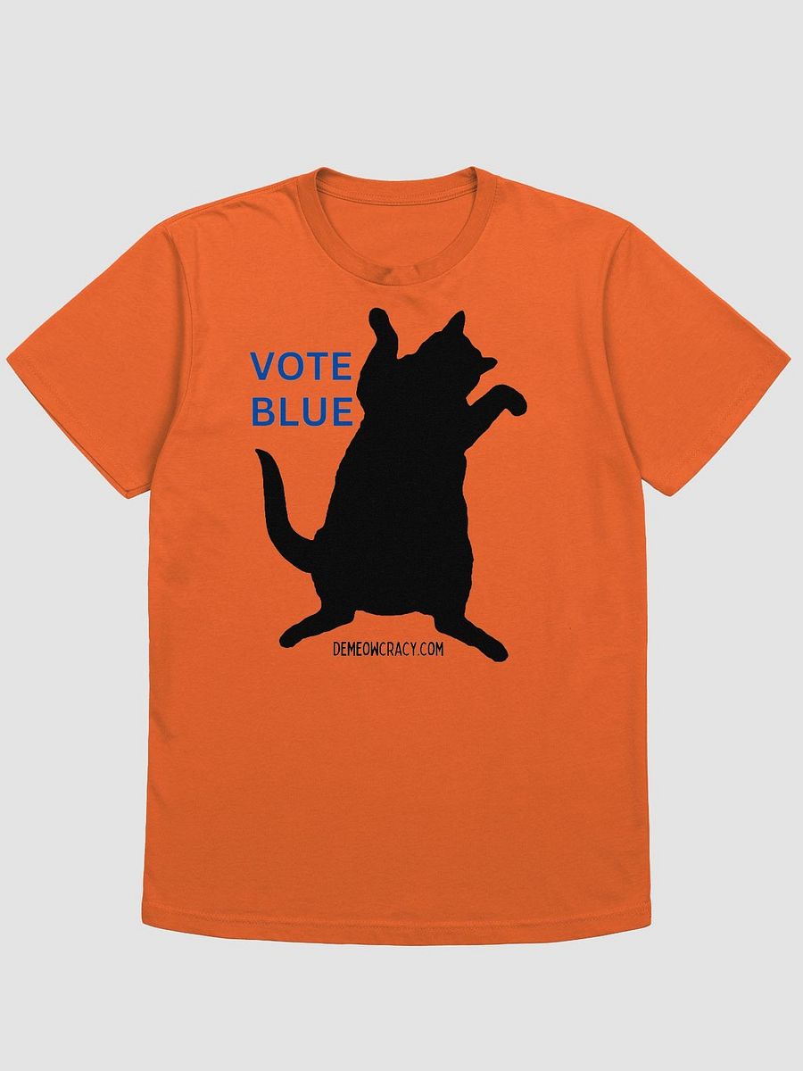 Vote Blue Dancing Black Cat Demeowcracy Supersoft Slim Fit T-Shirt product image (3)