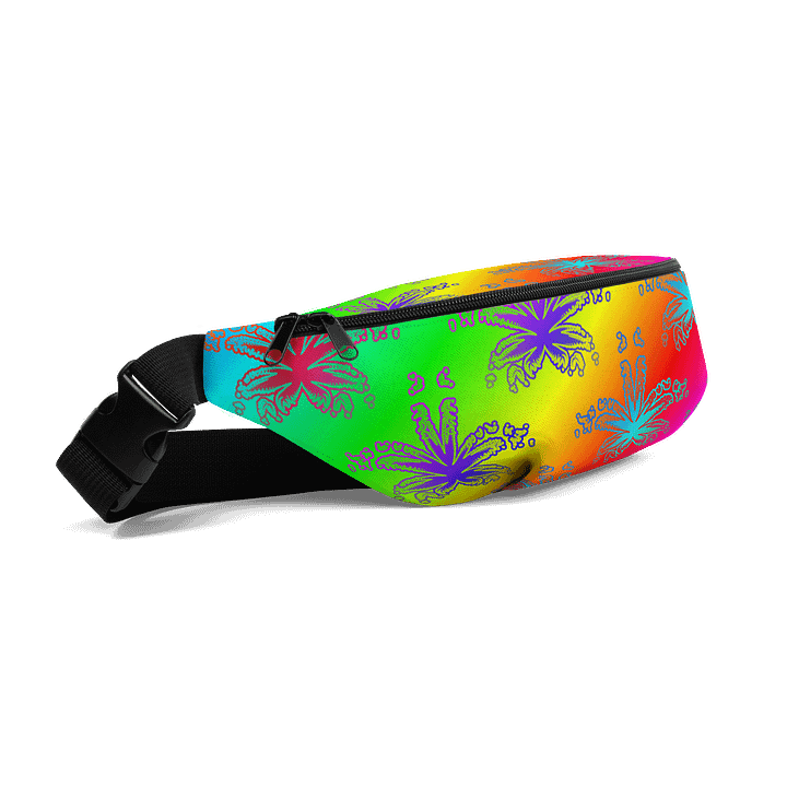 Rainbow Cannabis 420 Fanny Pack, Weed Leaf Art Pattern Pride Bag product image (2)