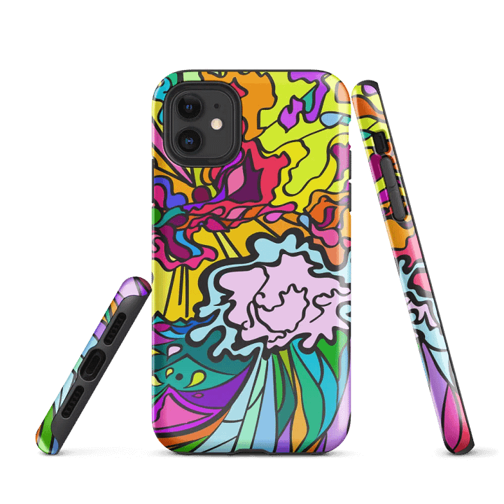 Vibrant Abstract Fusion iPhone® Tough Case – Wave at Sunset product image (1)