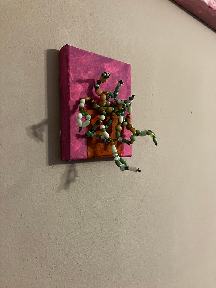 Beaded Plant on Canvas - Original Artwork product image (2)