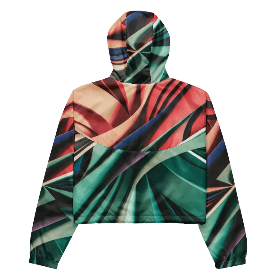 TDS Music Women's Cropped Windbreaker - Vibrant Abstract Design, Lightweight & Water-Resistant | XS–2XL product image (7)
