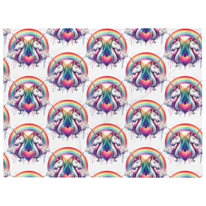 Rainbow Unicorn Dreams Throw Blanket product image (1)