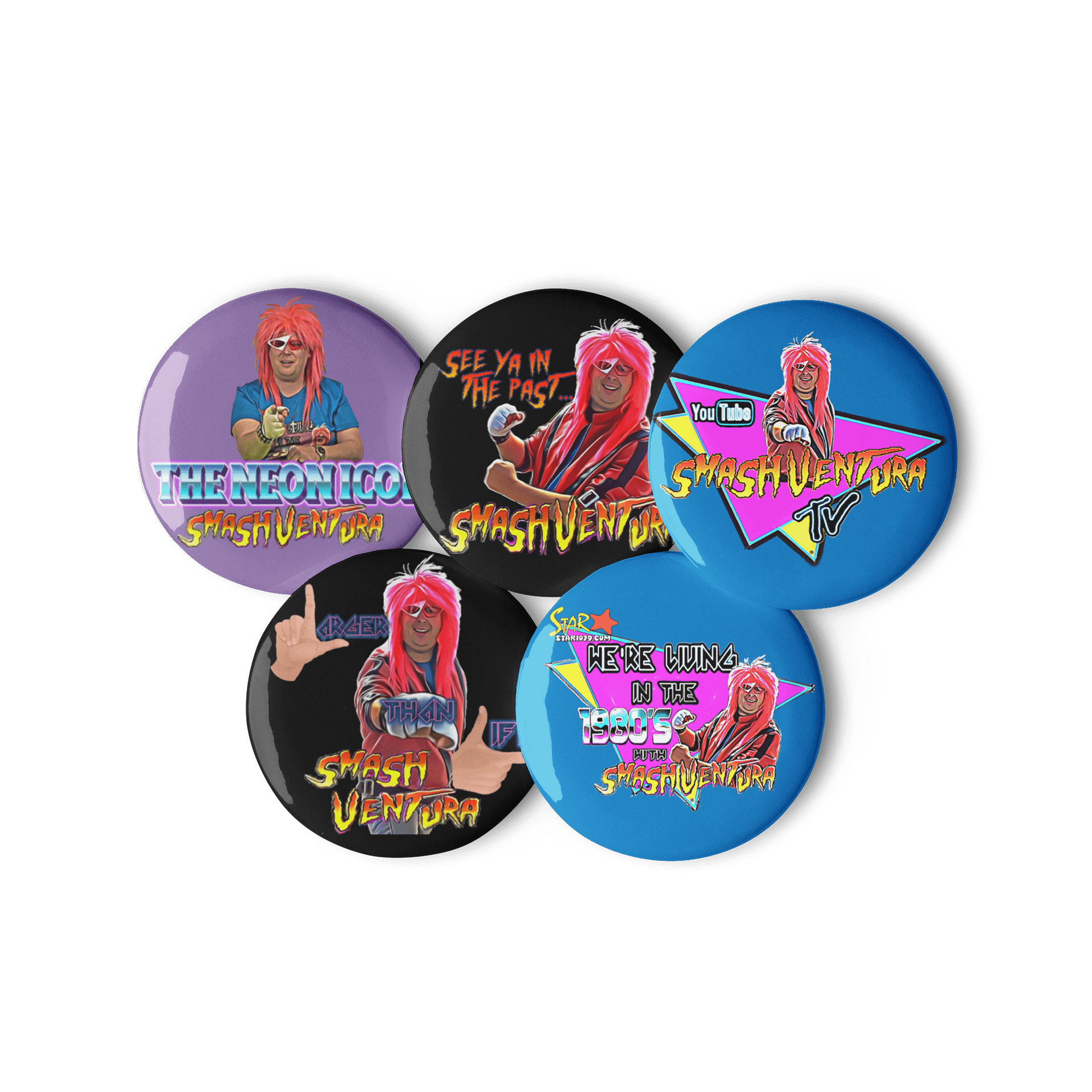 Smash Ventura 1980's Retro Pin Button Set product image (3)
