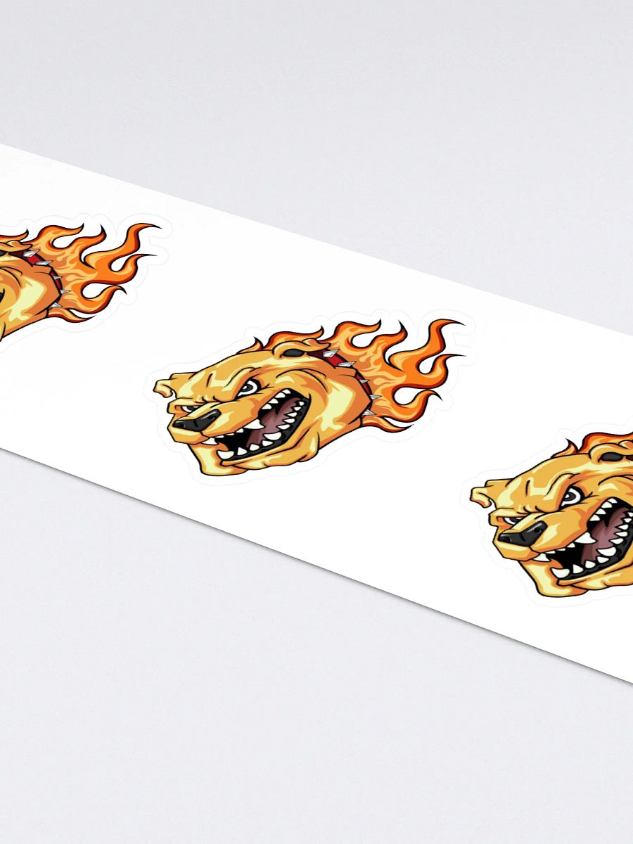 Sticker Strip 15" x 3.75" Angry Flaming Bulldog Stickers product image (4)