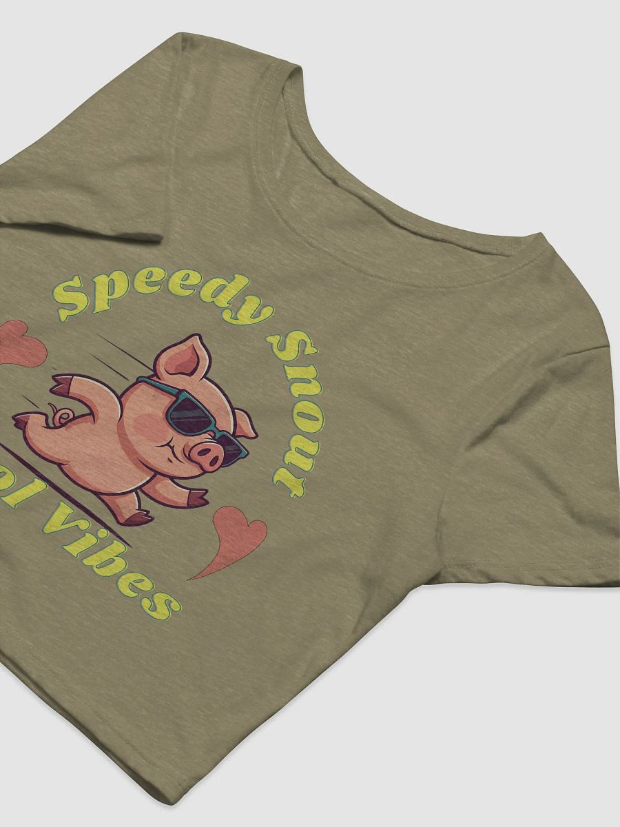 Speedy Shout Cartoon Pig Women's Crop Tee product image (17)