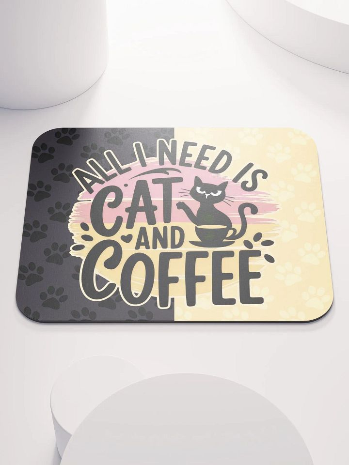 Cat & Coffee Vibes Mouse pad product image (2)