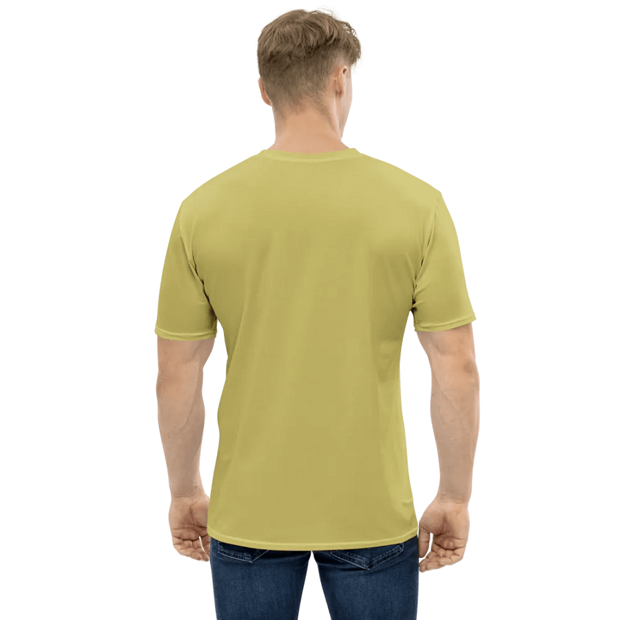 Plain Medium Yellow Light Summer Men's Crewneck Polyester Heavyweight Premium T-Shirt by Treasure Pie product image (3)
