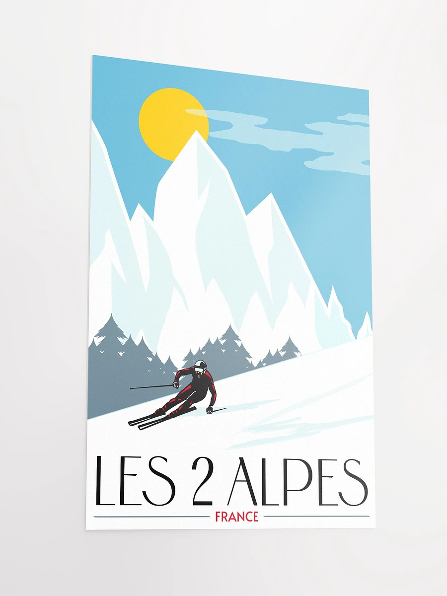 Skiing the Sunlit Slopes - Les 2 Alpes Poster product image (4)