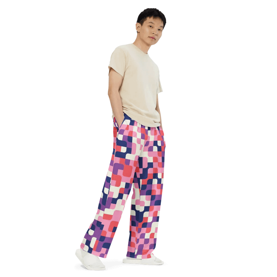 BUIII Pixelated Geometry: Amethyst Dawn Wide-Leg Pants product image (7)