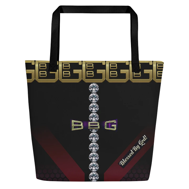 Purple/Black Geometric with Diamonds BBG Tote Bag with Pocket product image (1)