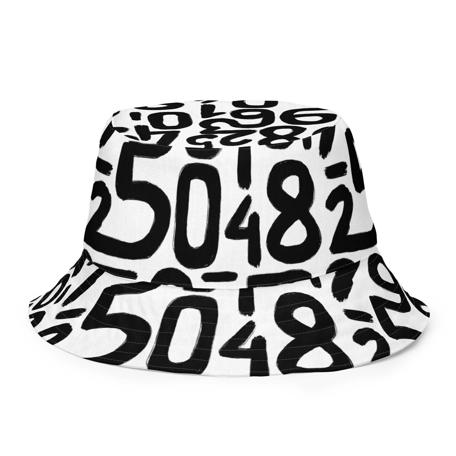Reversible Numbers Bucket Hat – Fun Black & White Print | 2-in-1 Streetwear Style product image (8)