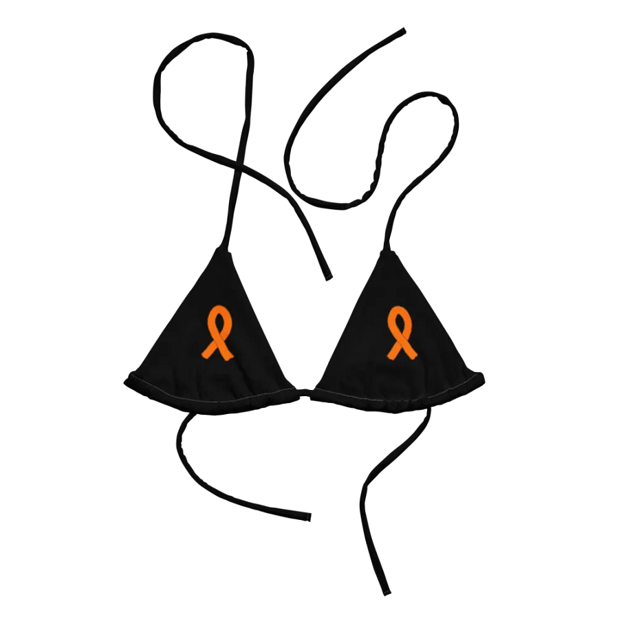 White HApex Gear White Logo Cancer Awareness Orange Ribbon. Black Recycled Padded String Bikini Top product image (8)