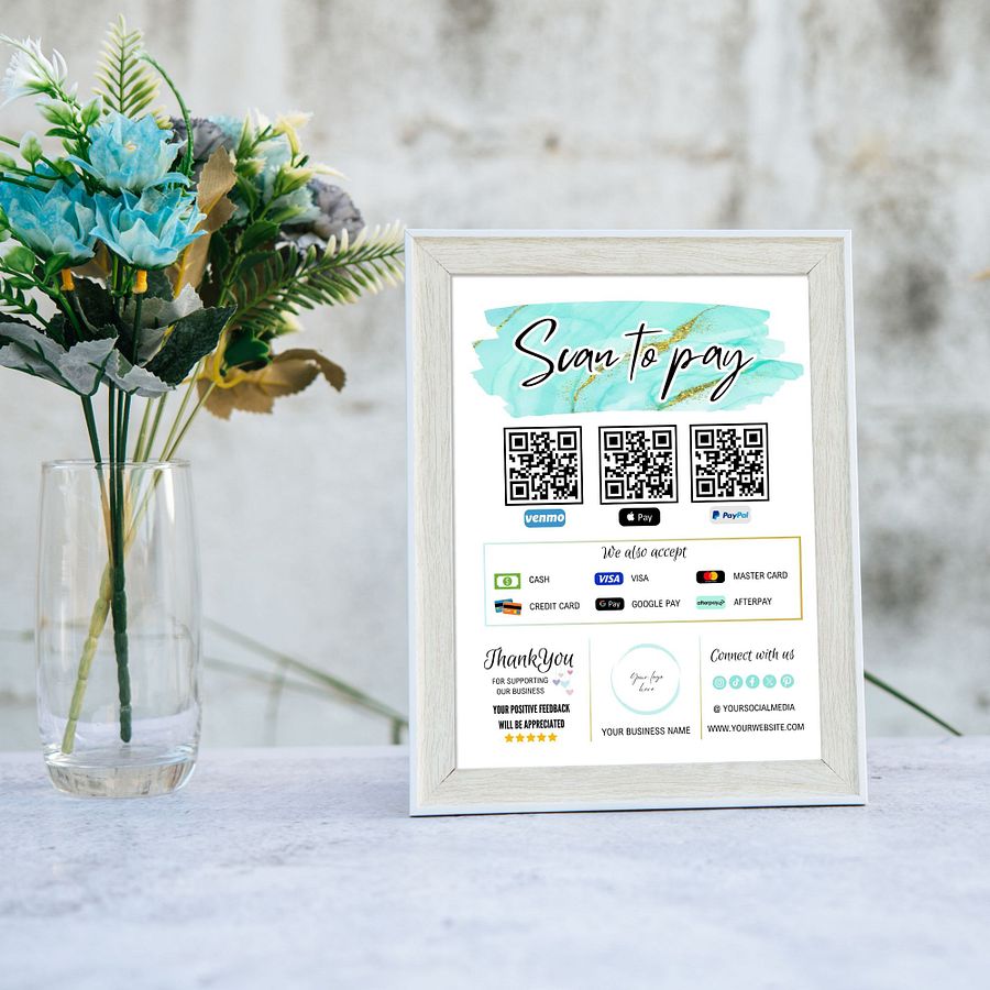 Marina - Scan To Pay QR Code Sign Template product image (8)