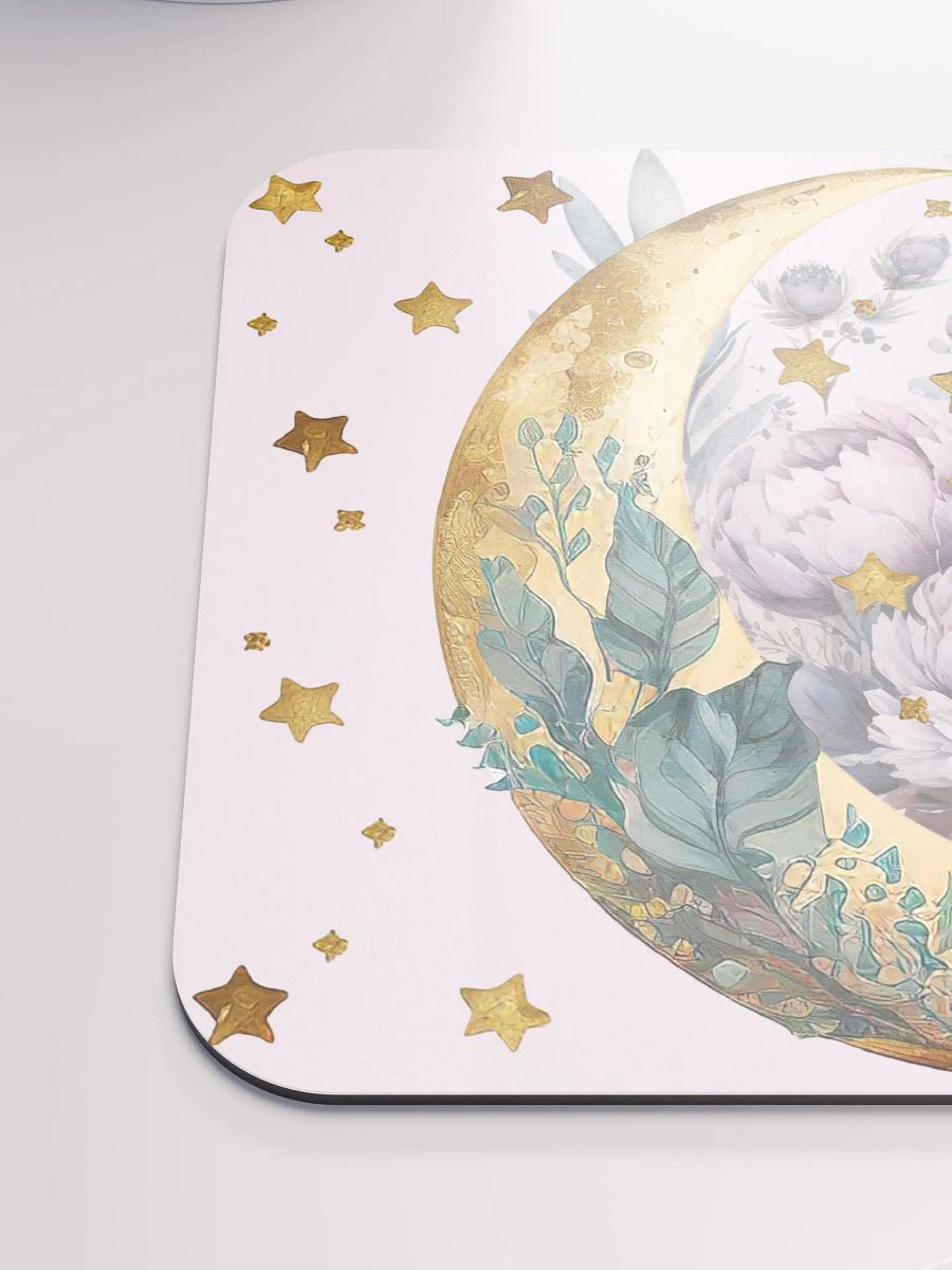 Boho Moon Design With Golden Stars Mousepad product image (6)