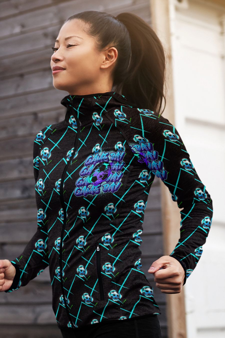 Game Day Soccer European Football All Over Print Bomber Jacket product image (2)
