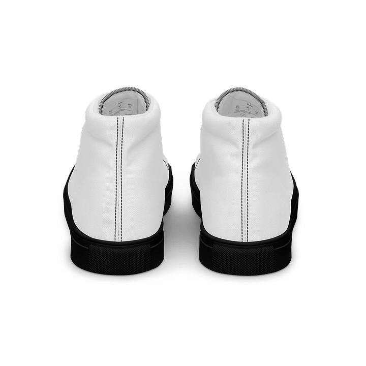 Zenith Men's High Top Canvas Sneakers - Classic White with Black Accents, Exclusive Design product image (2)