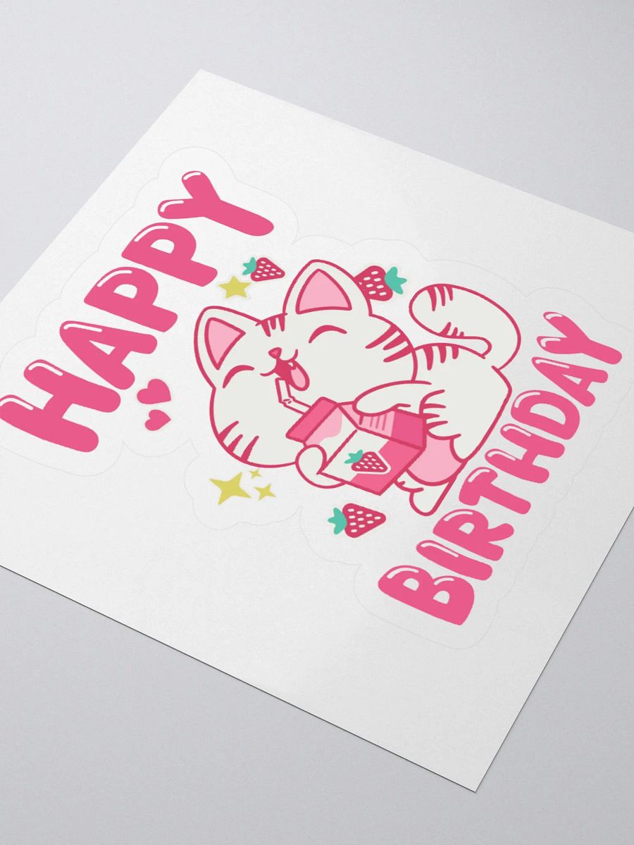Happy Birthday (Cat Strawberry) Sticker product image (3)