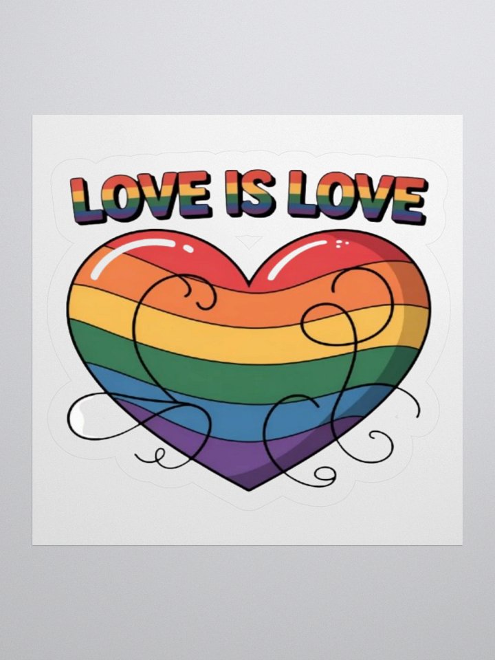 Exclusive 'Love is Love' Rainbow Heart Sticker – Show Your Pride with Vibrant Vinyl Design product image (3)