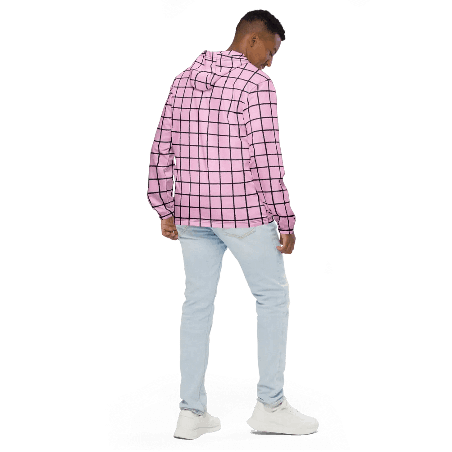 Pink Grid Men's Windbreaker product image (4)