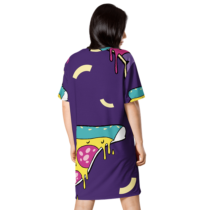 Whimsical Pizza Party T-Shirt Dress product image (2)