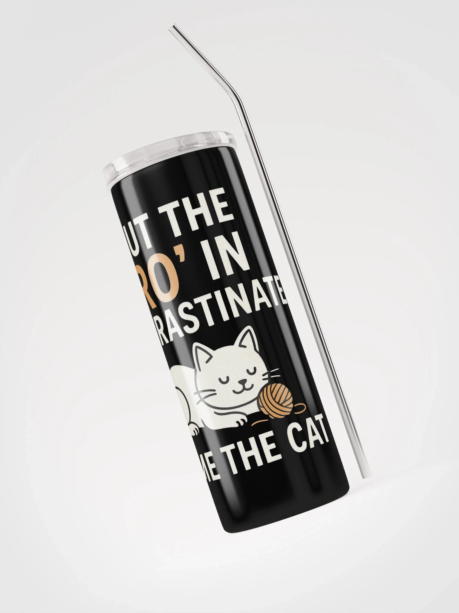 Procrastination Cat Stainless Steel Tumbler product image (3)