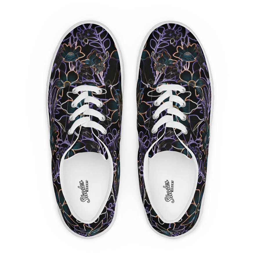 Trippy Dark Florals/Women's Lace-Up Canvas Shoes by Allcolor product image (1)