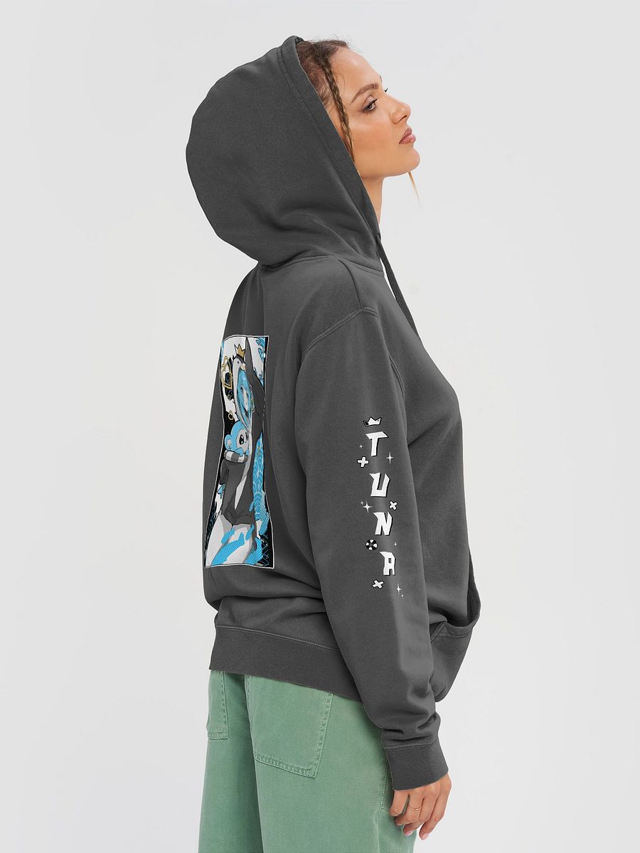 Black & Blue Hoodie Pigment Dyed Unisex Oversized product image (5)
