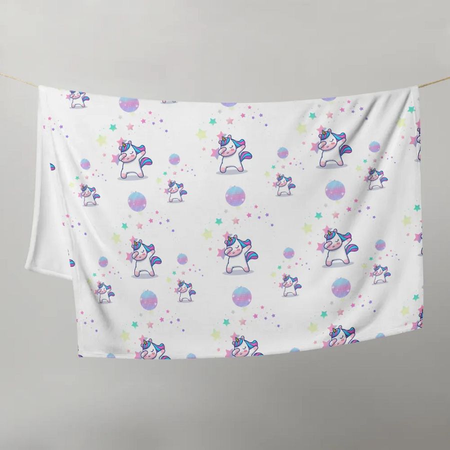 Disco Dabbing Unicorn Throw Blanket product image (12)