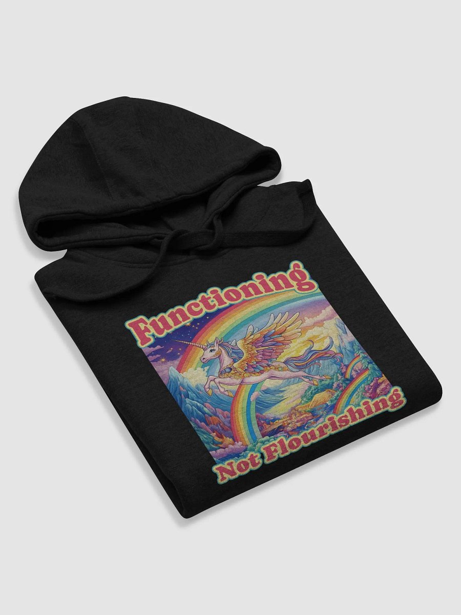 Functioning Not Flourishing Unisex Premium Hoodie – Unicorn & Rainbow Edition product image (23)
