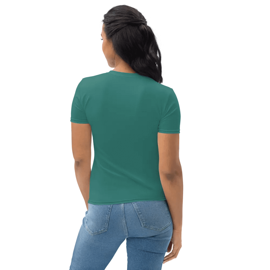 Plain Medium Teal Green True Summer Women's Crewneck Polyester Heavyweight Premium T-Shirt by Treasure Pie product image (8)