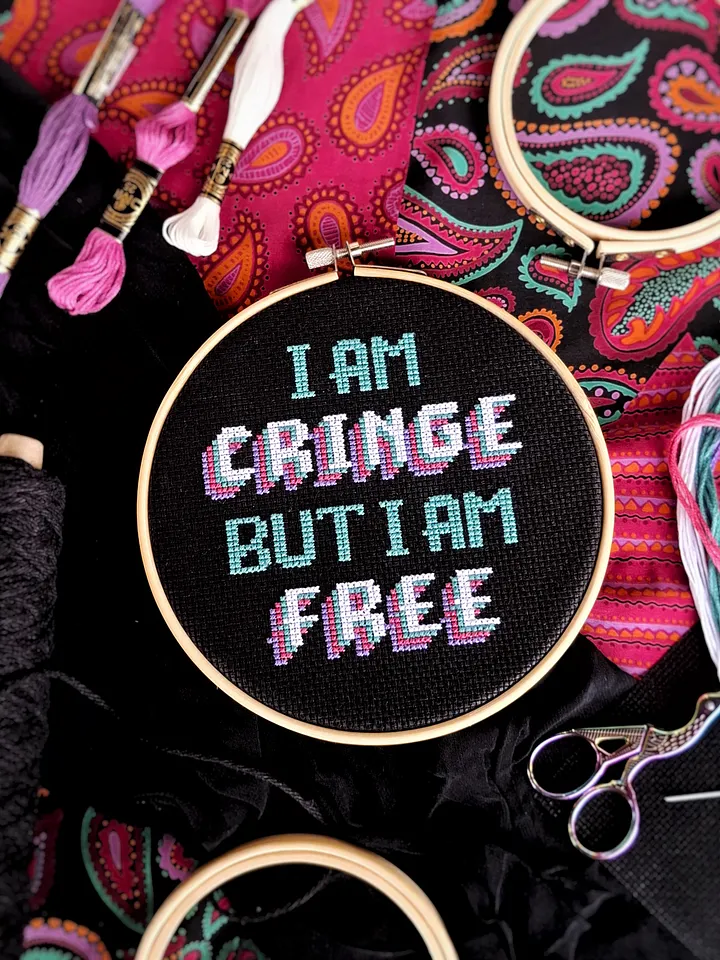 Cringe But Free - Cross Stitch Kit product image (1)