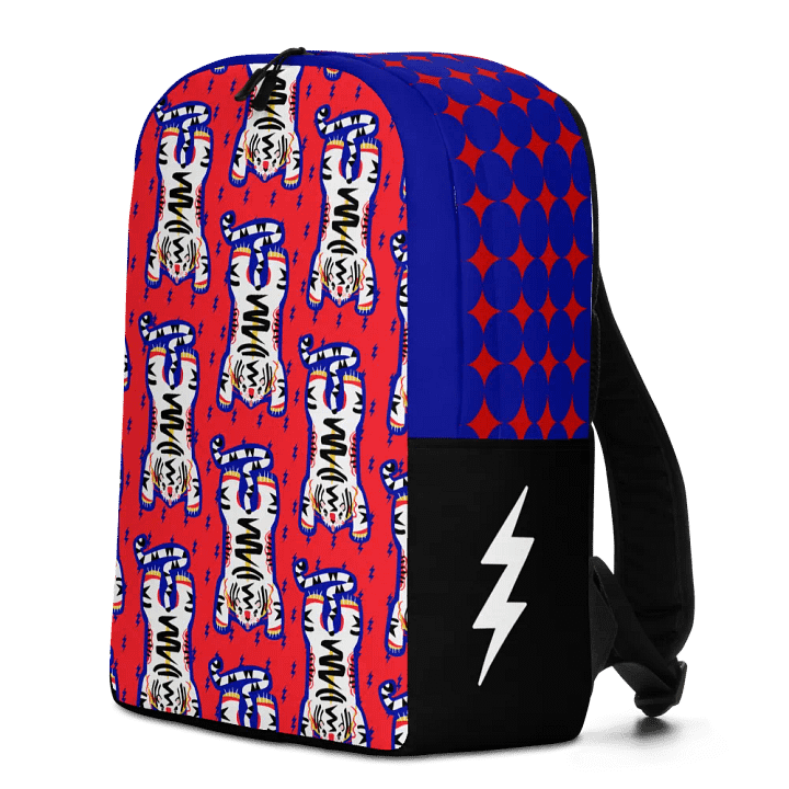 White Electric Tiger on Pink and Blue - Backpack product image (2)