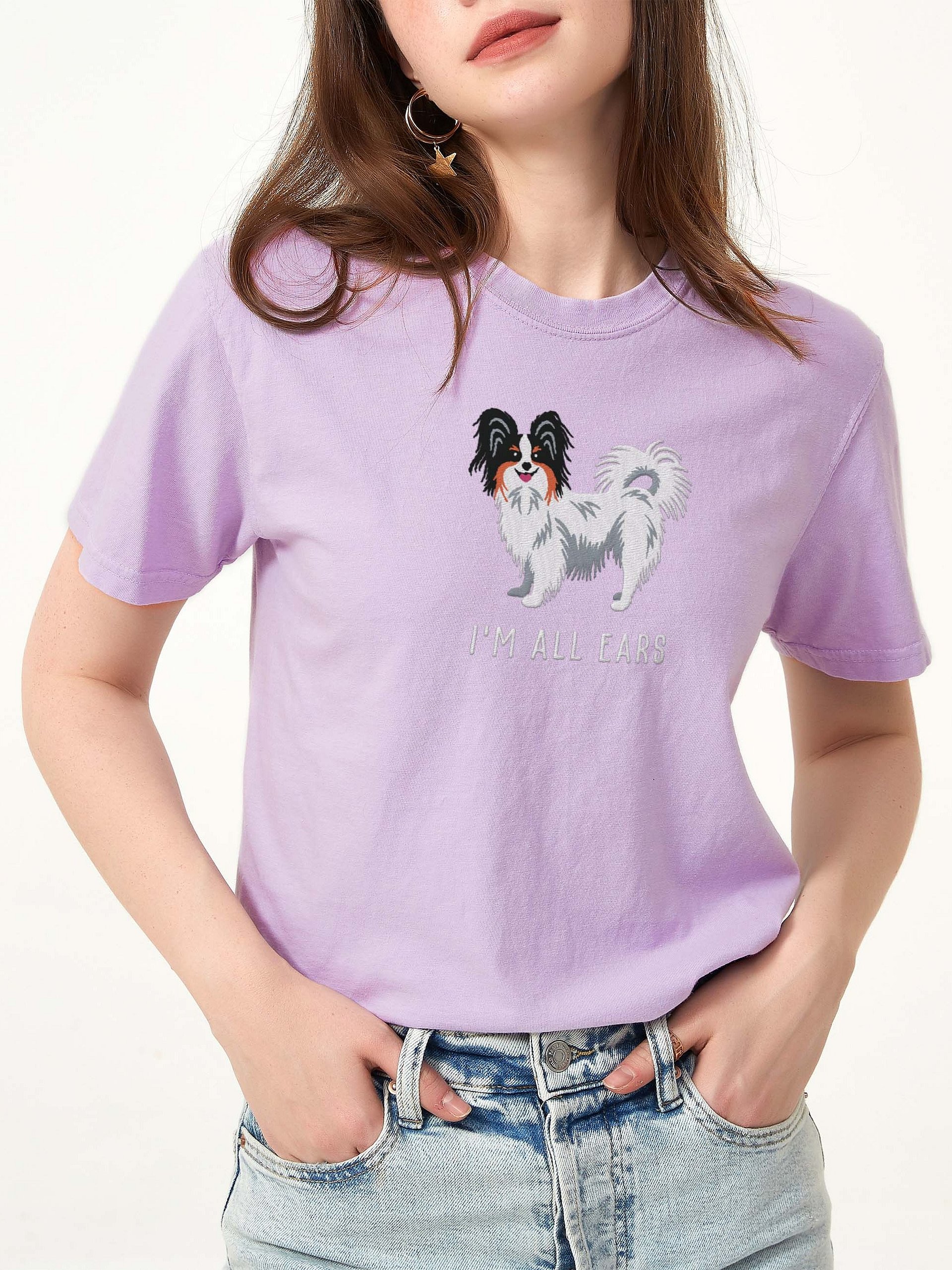I'm All Ears T-Shirt(Embroidered) of a Papillon(Tricolor) product image (2)