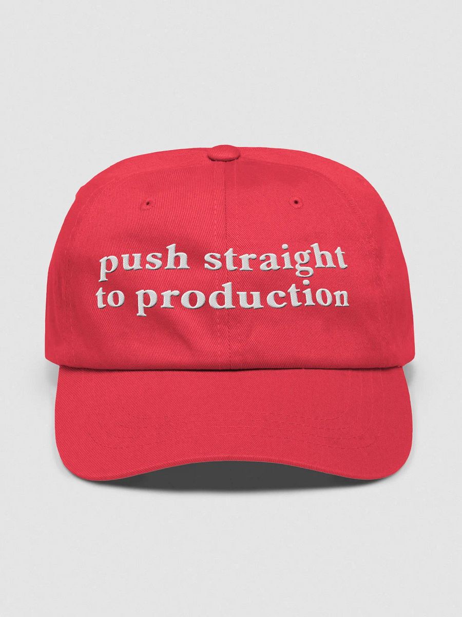 push straight to production cap / hat - 100% cotton product image (1)