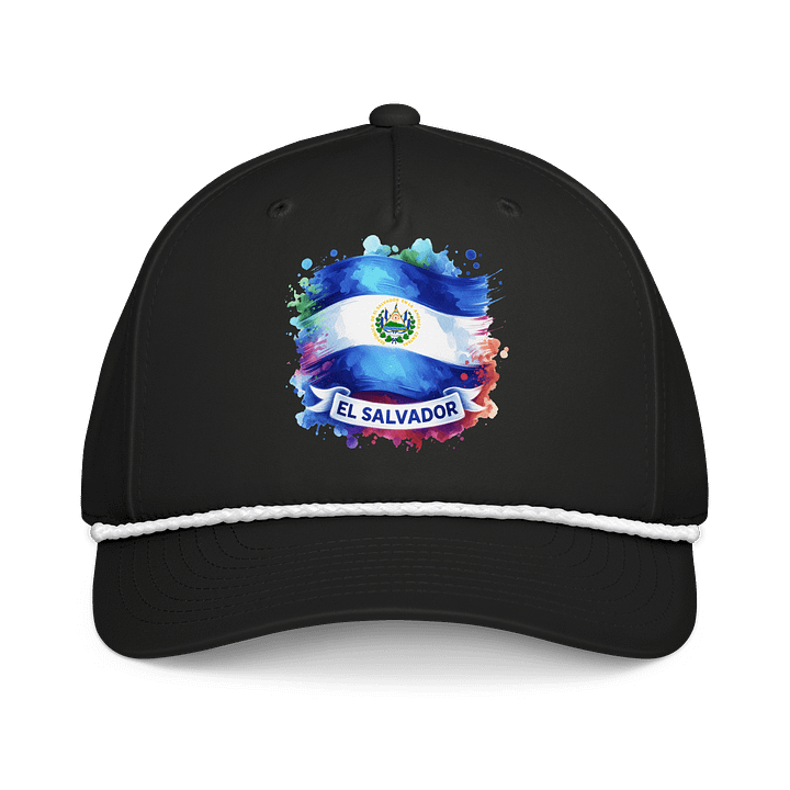 El Salvador Flag Splatter Five-Panel Cap product image (1)