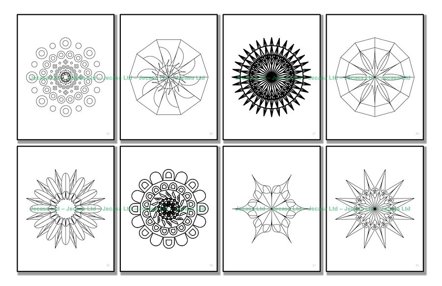 100 Geometric Mandala Coloring Pages | PDF | Digital File | Series GM2025 Vol. 10 product image (6)