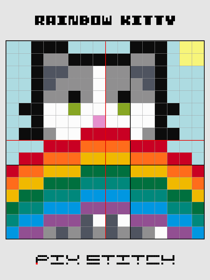 Rainbow Kitty Pixel Art product image (2)