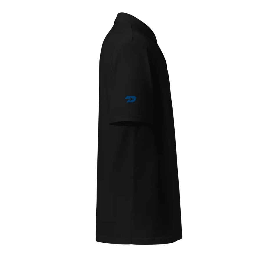 POWERED BY AVGAS 100LL - PIQUE BLACK POLO SHIRT product image (2)