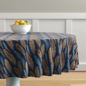 Seamless Pattern - Large Feather Pattern in Blues and Browns product image (7)