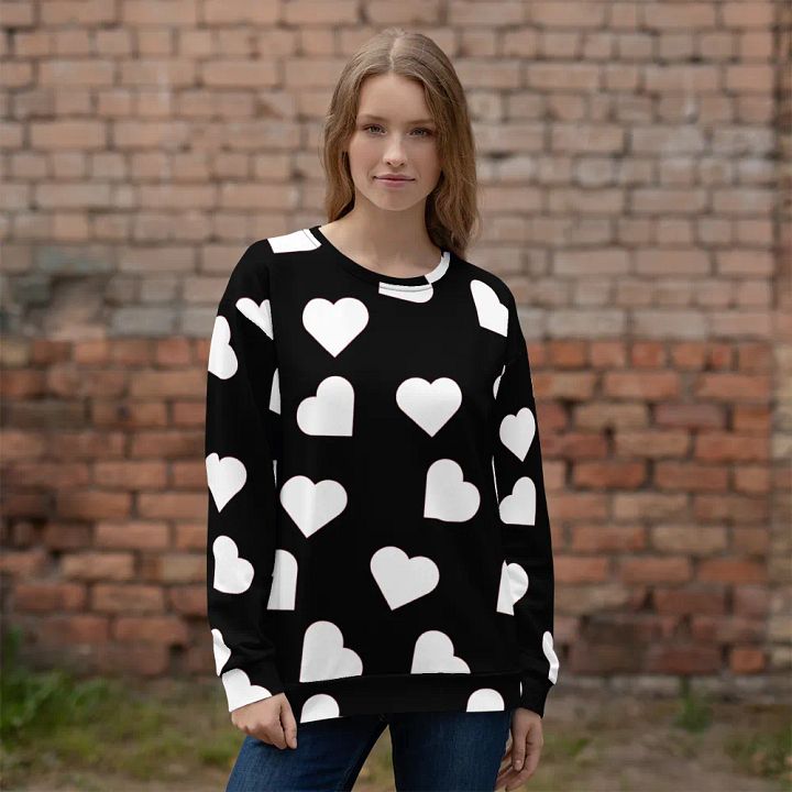 Love Pattern 5 Black and White Unisex Sweatshirt product image (1)