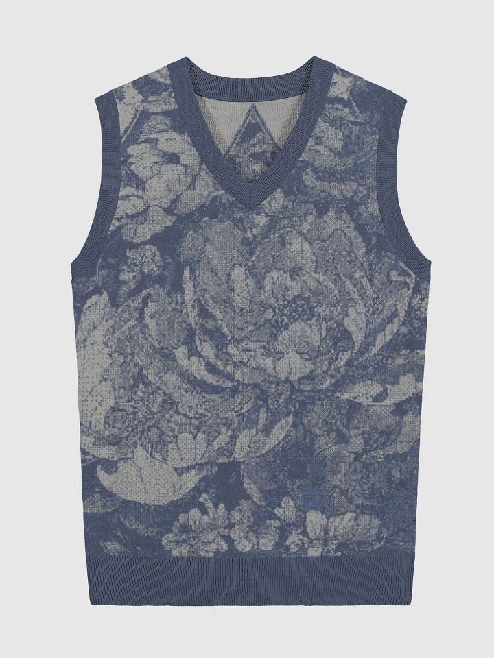 Floral Bliss II Knitted V-Neck Vest product image (2)