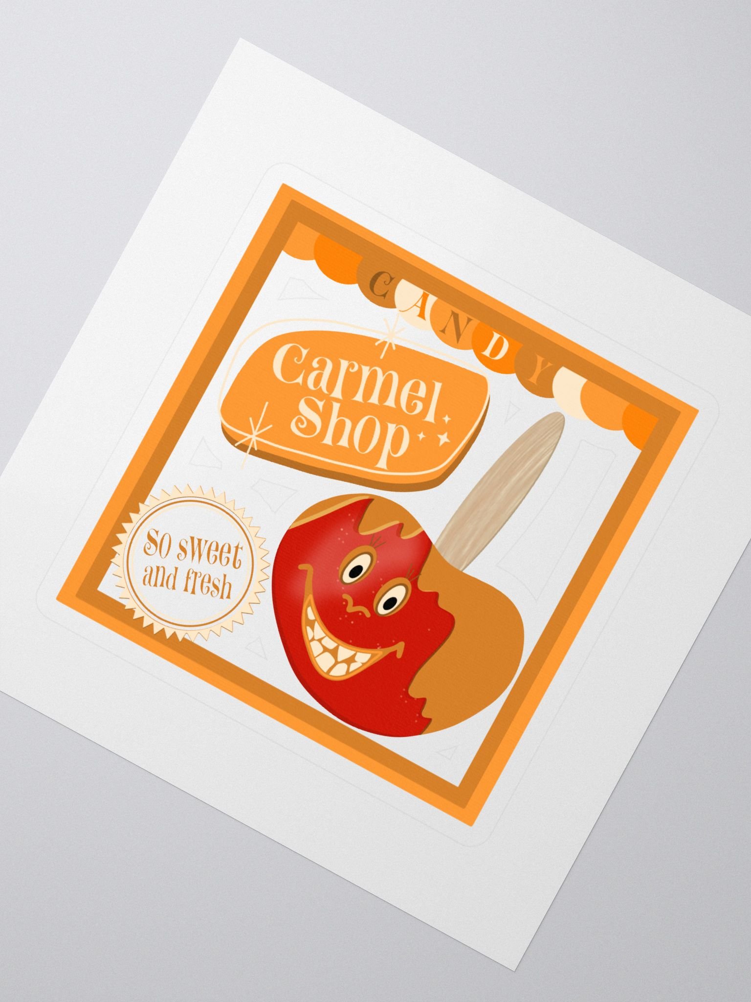Retro Caramel Apple Candy Shop – Kiss Cut Stickers product image (2)