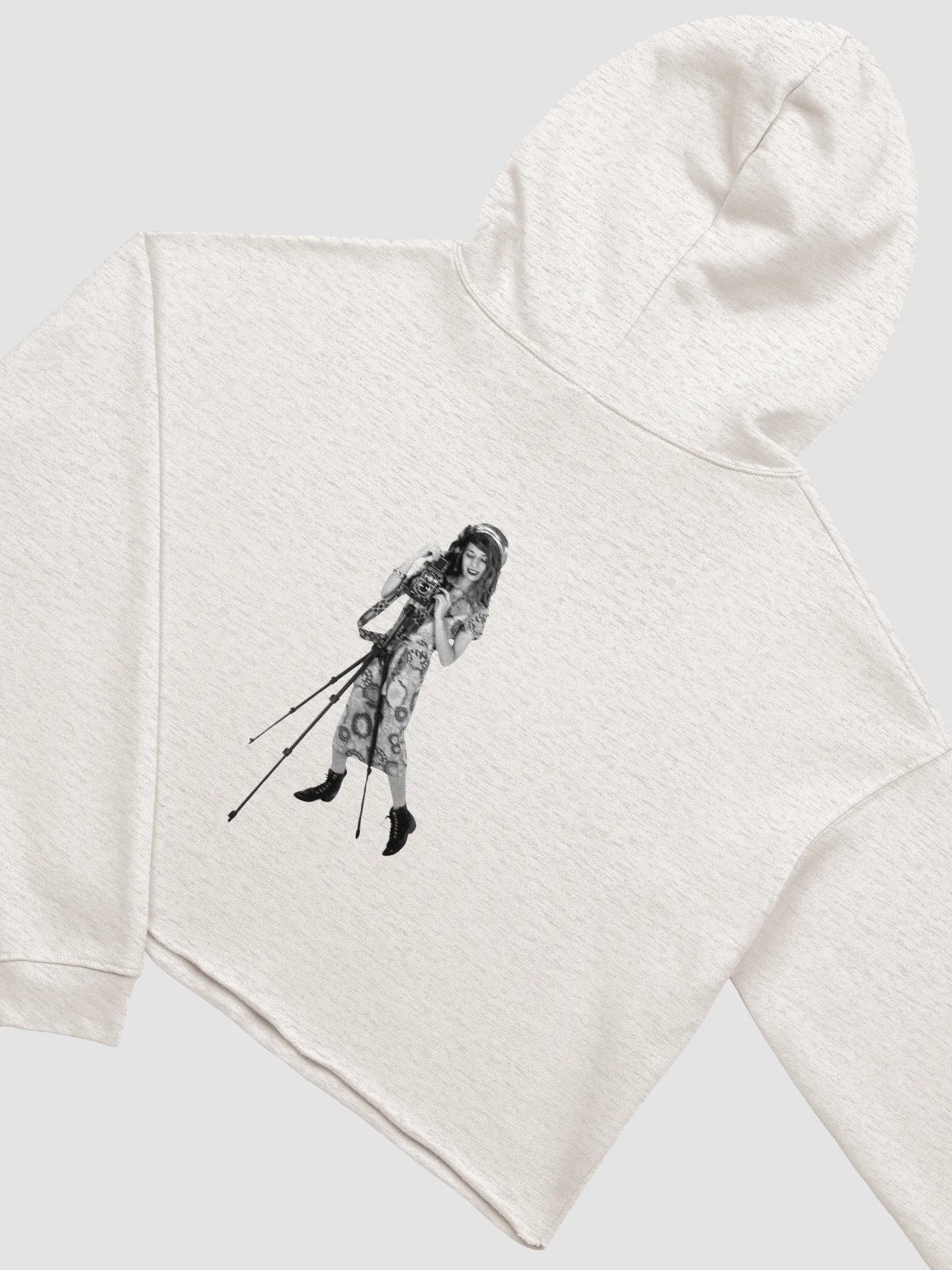 Botanical Camera Logo Crop Top Hoodie (Black Logo) product image (4)