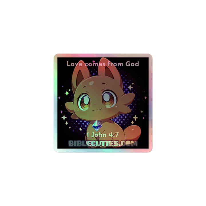 Bible Cuties Rodri - Love comes from God Holograpghic Sticker product image (1)