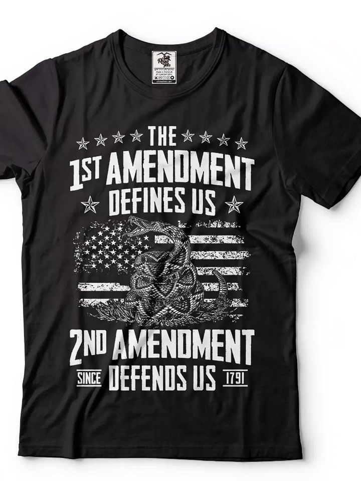 Men's Constitution T-shirt first second amendment pro gun free speech Patriotic product image (1)
