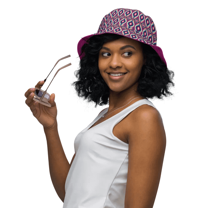 Peacock Pattern Fuchsia Reversible Bucket Hat product image (1)